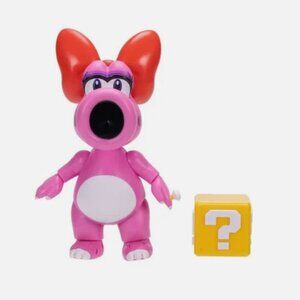 Super Mario Birdo with QUESTION ? Block 4" Figure World of Nintendo Jakks NEW !!